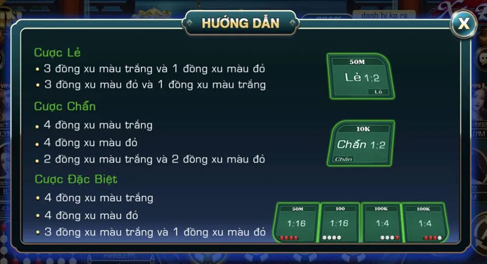 Một số thuật ngữ dùng trong Xóc đĩa Iwin68